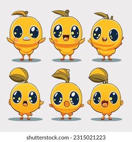 set of fruit orange cartoon  Adjust any additional settings specific to EPS files, such as color profiles or compatibility options, based on your requirements 