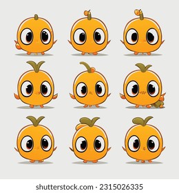 set of fruit orange cartoon  Adjust any additional settings specific to EPS files, such as color profiles or compatibility options, based on your requirements 