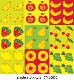 Set of fruit patterns vector