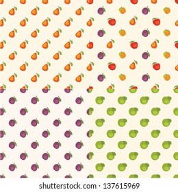 Set of fruit seamless patterns