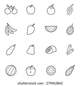 set of  fruit thin line icon style vector illustration
