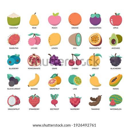 Set of fruit thin line and pixel perfect icons for any web and app project. 