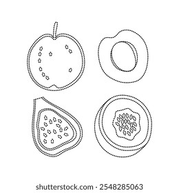 Set Of Fruit Tracing Line