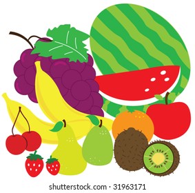 set of fruit vector