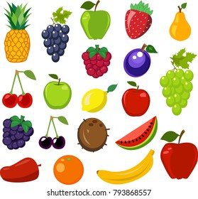 Set Fruit Vector Illustration Stock Vector (royalty Free) 793868557 