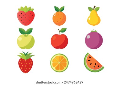 set fruit vector illustration and eps format