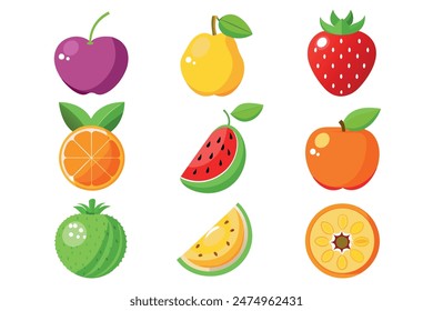 set fruit vector illustration and eps format