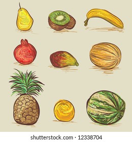 set of fruits