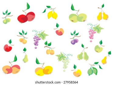 Set of fruits