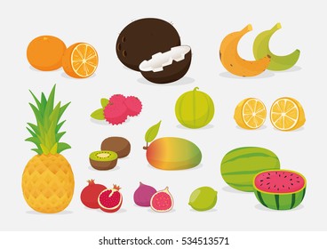 Set of fruits