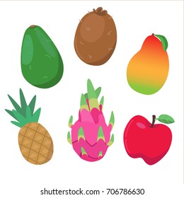 Set of fruits