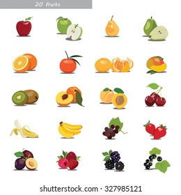 set with fruits and berries