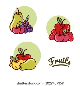 Set of fruits cartoon