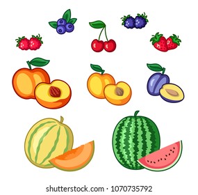 Set of fruits clipart, fruits vector illustrations
