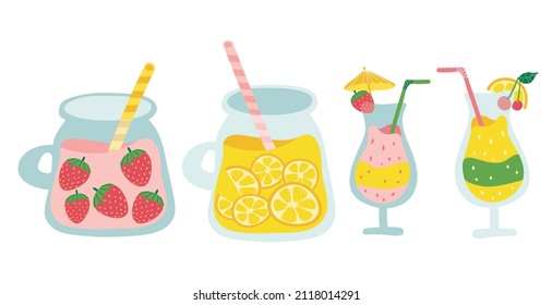 set fruits coctel. Set of tasty fresh squeezed juices.health drinks, healthy food, fruit smoothies drinks. Natural juice.