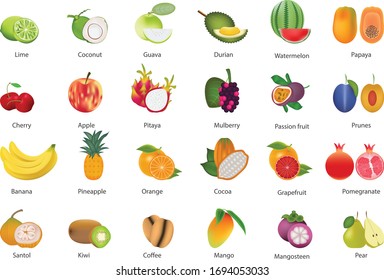 Illustration Set Amount Calories Fruit On Stock Vector (royalty Free 