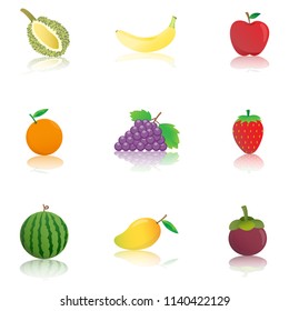 Set of fruits design