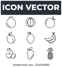 set of Fruits elements symbol template for graphic and web design collection logo vector illustration