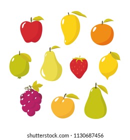 Set of fruits hand drawn vector