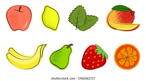 A set of fruits for a healthy diet