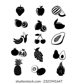set of fruits icon design. fresh food  sign and symbol.