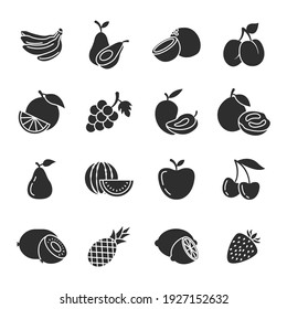 Set of Fruits icon. Fruits pack symbol template for graphic and web design collection logo vector illustration