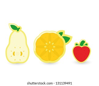 Set of fruits icon for web