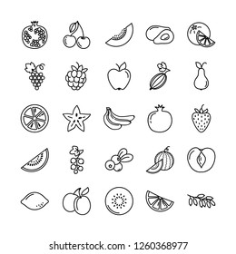 Set of fruits icons illustration background in isolated vector. Perfectly suitable for revision or use for printing in books, publishing on websites.