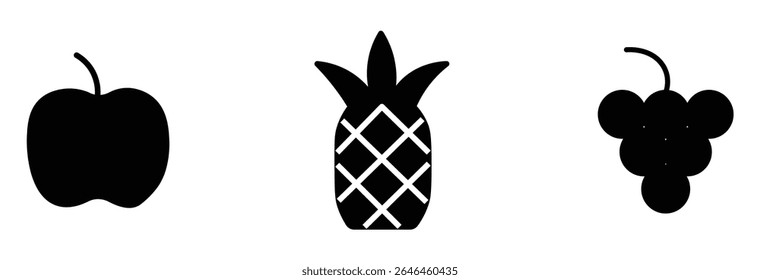 Set of fruits icons vector illustration. Fruits - thin line web icon set. icons bundle isolated on white background. Editable stroke.