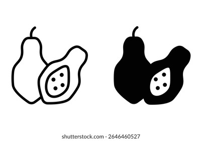Set of fruits icons vector illustration. Fruits - thin line web icon set. icons bundle isolated on white background. Editable stroke.