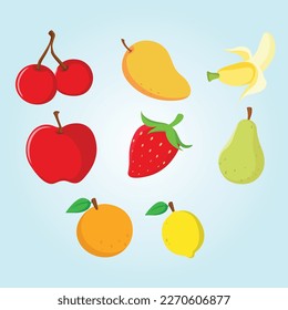 Conjunto de vector de ilustración de frutos