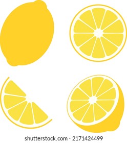 Set fruits lemons vector illustration