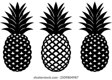 a set of fruits silhouette vector design