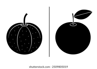 a set of fruits silhouette vector design