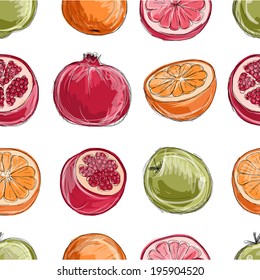 Set of fruits, sketch for your design