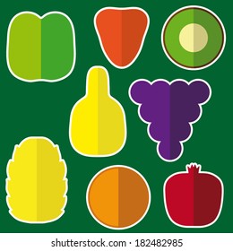 set of fruits tags 