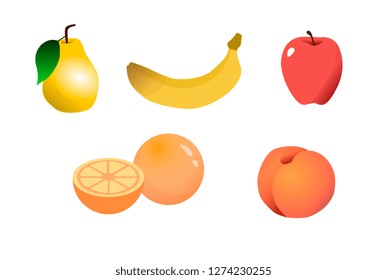 Set of fruits in vector