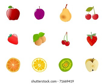 Set of fruits. Vector