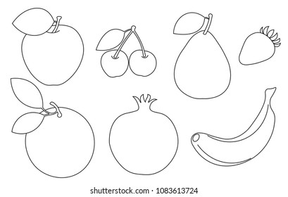 Set of Fruits Vector Design
