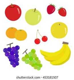 Set of fruits, vector eps 10 illustration