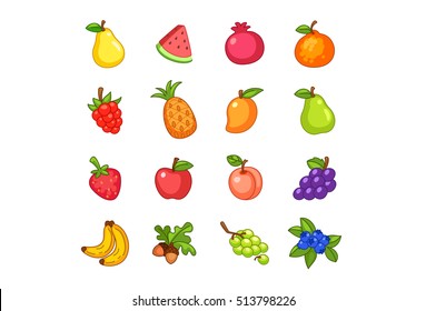 Set of Fruits vector graphics 