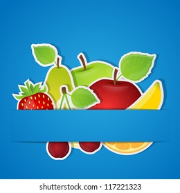 Set of fruits. Vector illustration.