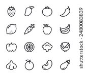 set of fruits and vegetables
