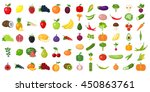 Set of fruits and vegetables.