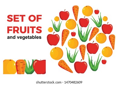 Set of fruits and vegetables