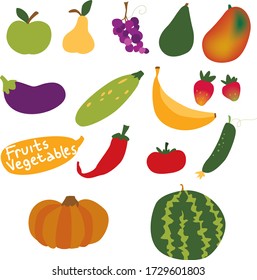 un conjunto de frutas y hortalizas