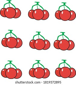 Set of fruits and vegetables.