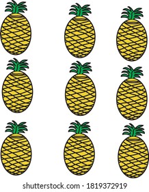 Set of fruits and vegetables.