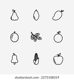 set of fruits and vegetables