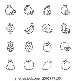 Conjunto de frutas y verduras